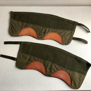 Ankle Gaiters Army Military British Canvas Leather NEW